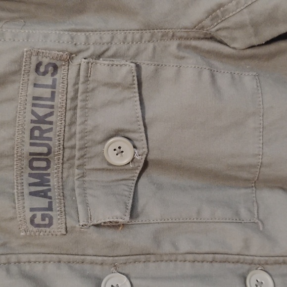 Glamour Kills | Olive Green "Create Destroy Rebuild" Punk Jacket | XS - Picture 4 of 6